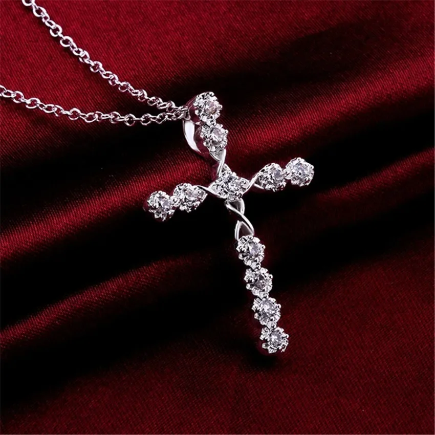 925 Silver Cross with Crystals