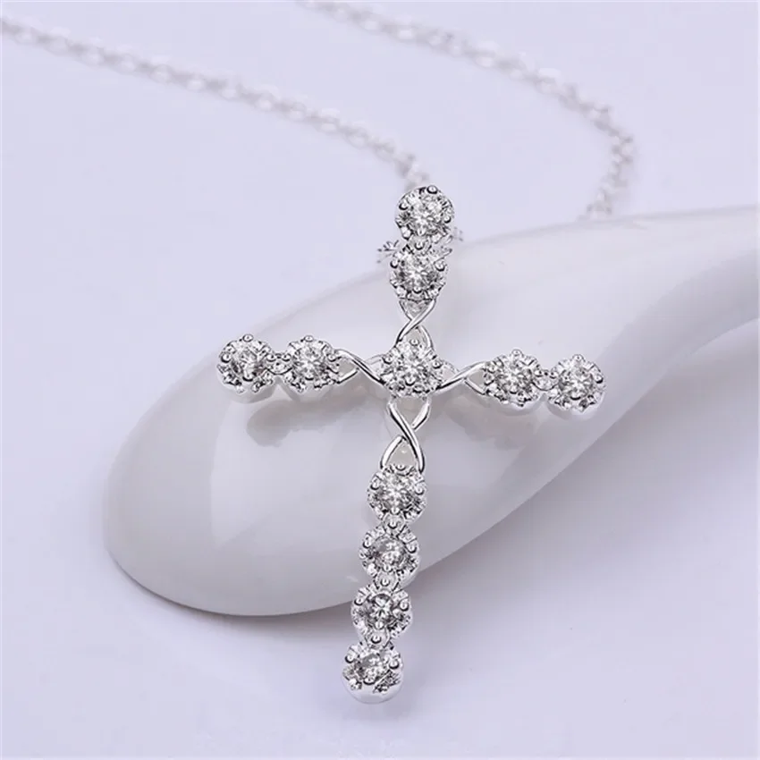 925 Silver Cross with Crystals