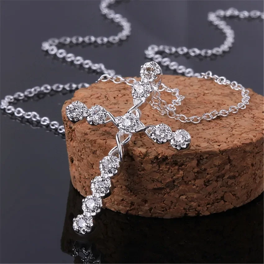 925 Silver Cross with Crystals